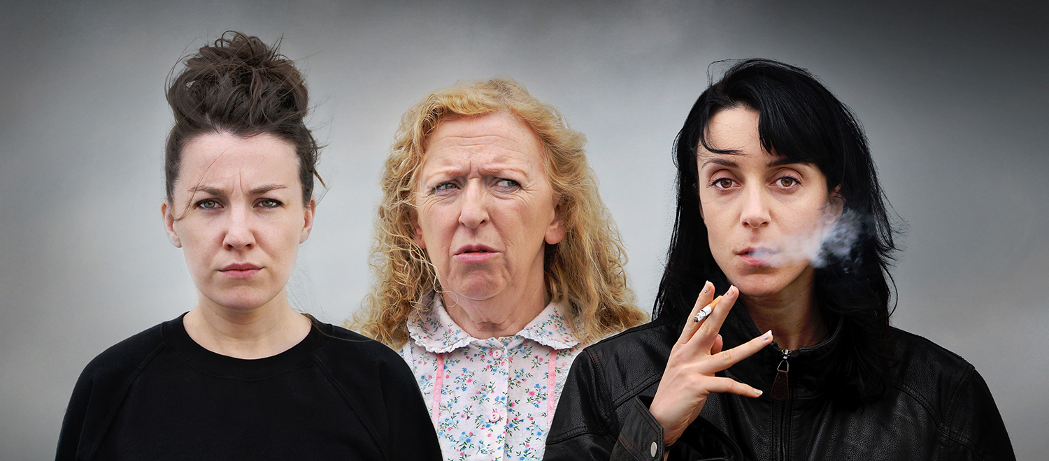 Tom Murphy's Bailegangaire cast: Clare Monelly (Mary), Joan Sheehy (Mommo) and Maeve Fitzgerald (Dolly). Directed by Padraic McIntyre for Nomad Theatre Network in association with Livin' Dred Theatre Company.